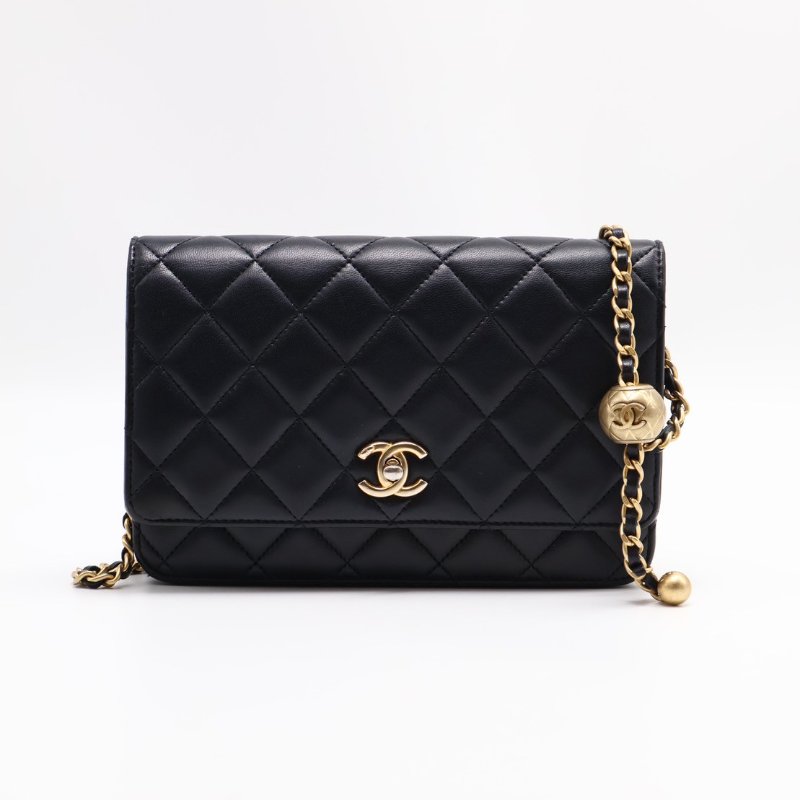 CHANEL 經典羊皮WOC - 金球黑金-0