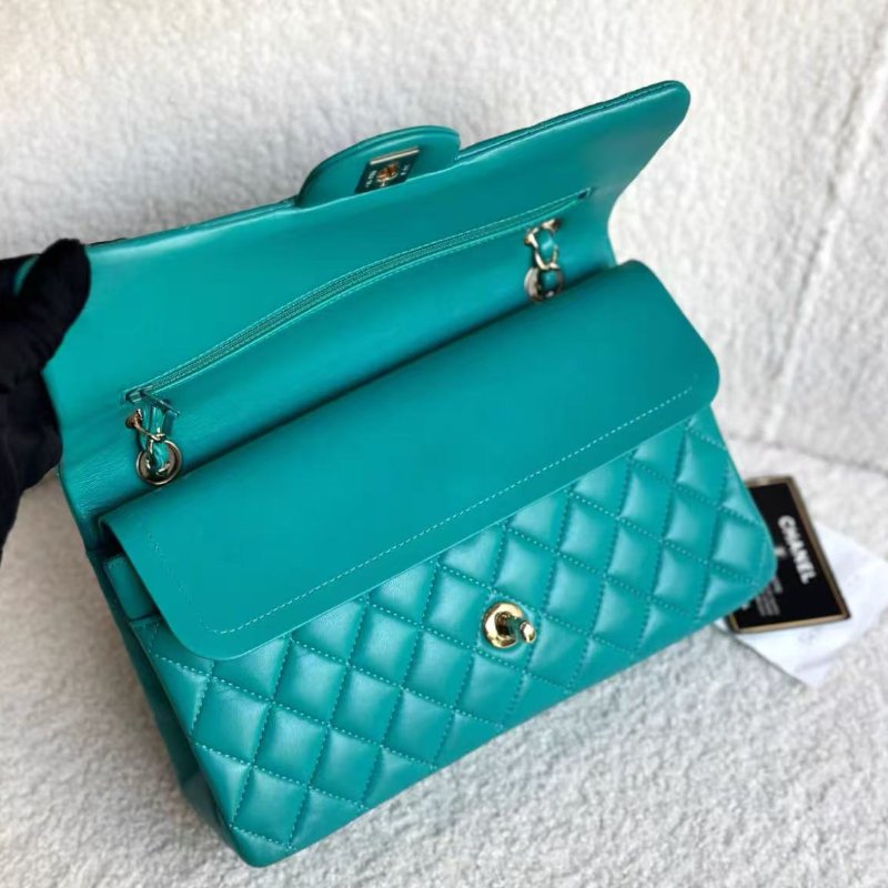 Chanel 銀扣cf中號鍊條肩背包 99新 配件塵袋-2