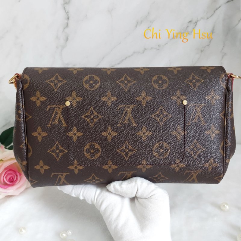 LV 經典老花M40718 🎀現品實拍 🎀 Favorite MM 經典花紋鍊條肩背包 斜背包~二手-23