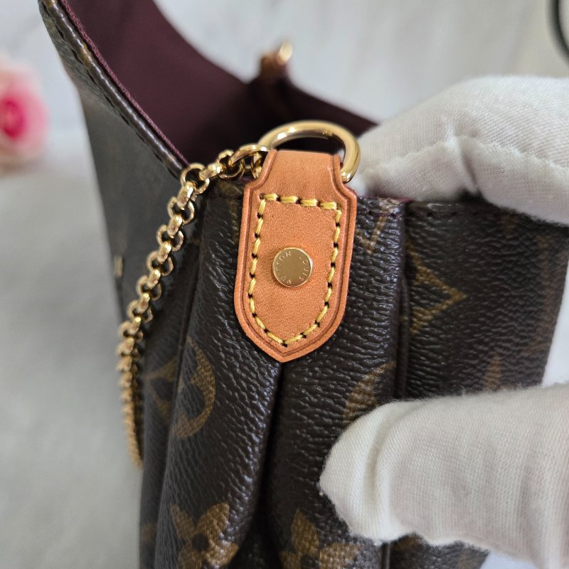 LV 經典老花M40718 🎀現品實拍 🎀 Favorite MM 經典花紋鍊條肩背包 斜背包~二手-31