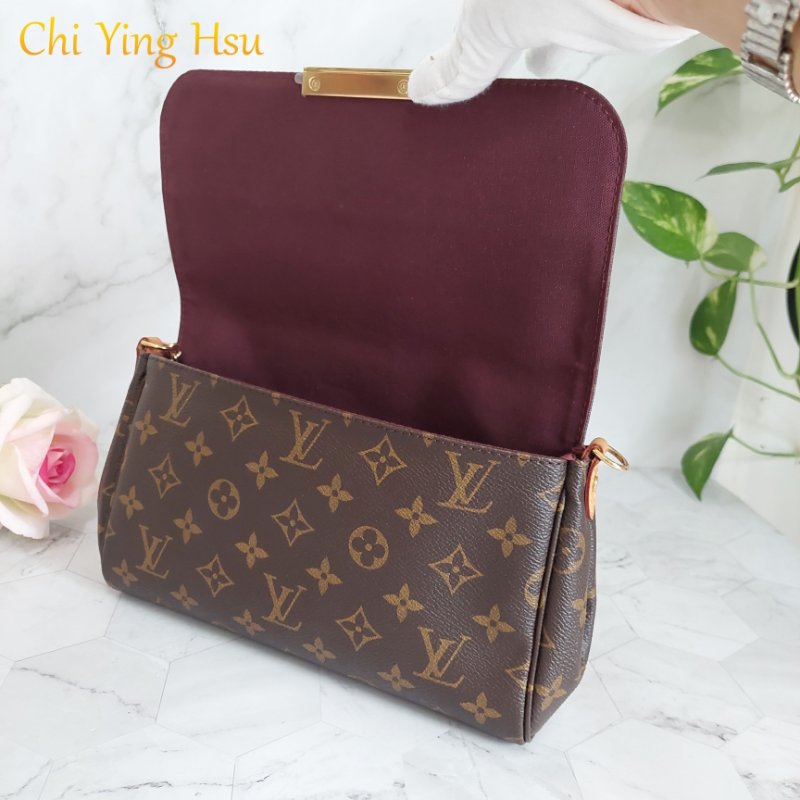 LV 經典老花M40718 🎀現品實拍 🎀 Favorite MM 經典花紋鍊條肩背包 斜背包~二手-38