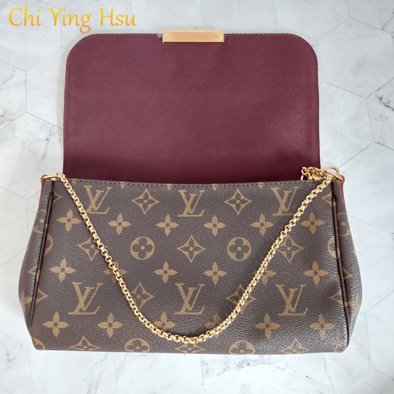 LV 經典老花M40718 🎀現品實拍 🎀 Favorite MM 經典花紋鍊條肩背包 斜背包~二手-75