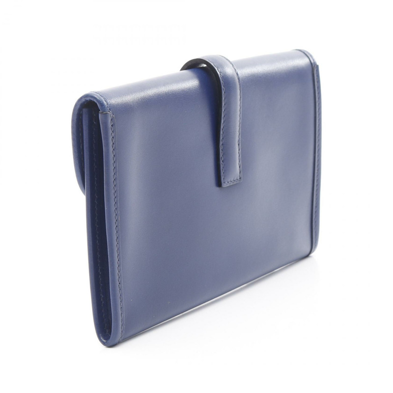 HERMES Jige Duo 商務手拿包 J Box 小牛皮 藍色藍寶石 二手-1