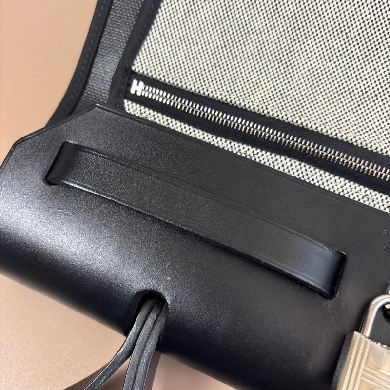 ::HERMES:: C刻 黑色防水帆布 herbag 31 手提 肩背 斜背包-27