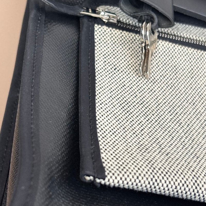 ::HERMES:: C刻 黑色防水帆布 herbag 31 手提 肩背 斜背包-36