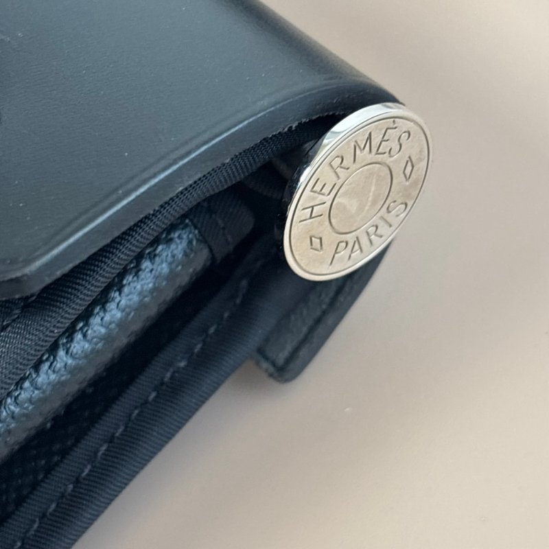 ::HERMES:: C刻 黑色防水帆布 herbag 31 手提 肩背 斜背包-37