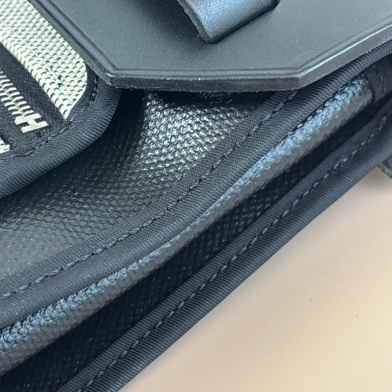 ::HERMES:: C刻 黑色防水帆布 herbag 31 手提 肩背 斜背包-38