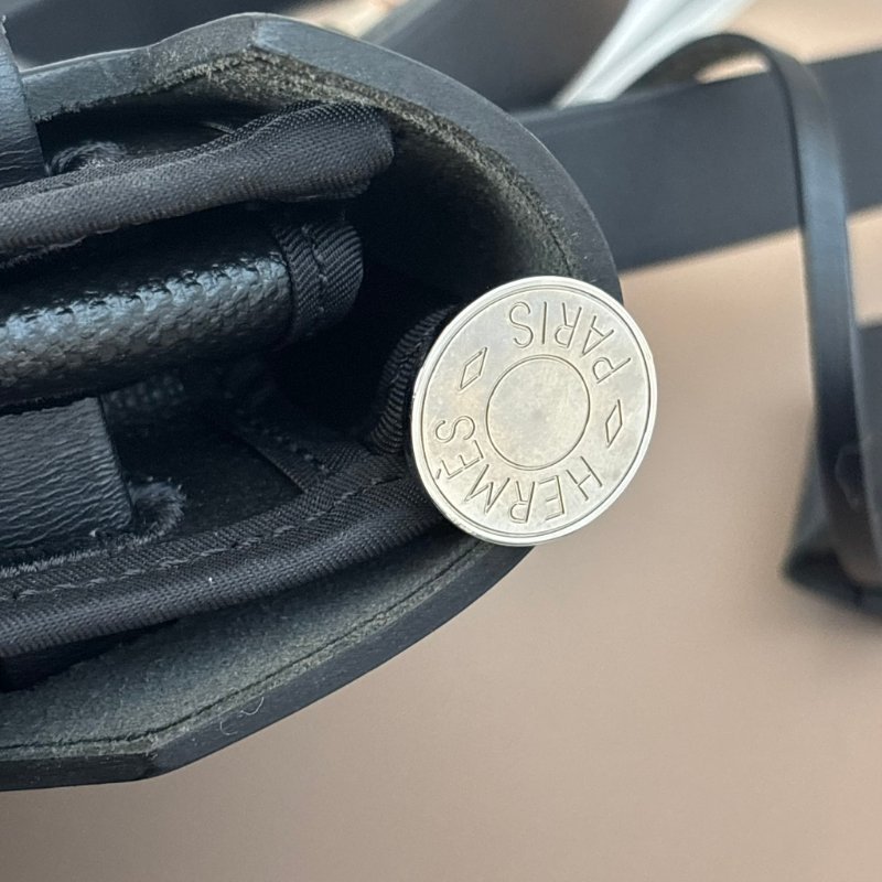 ::HERMES:: C刻 黑色防水帆布 herbag 31 手提 肩背 斜背包-40