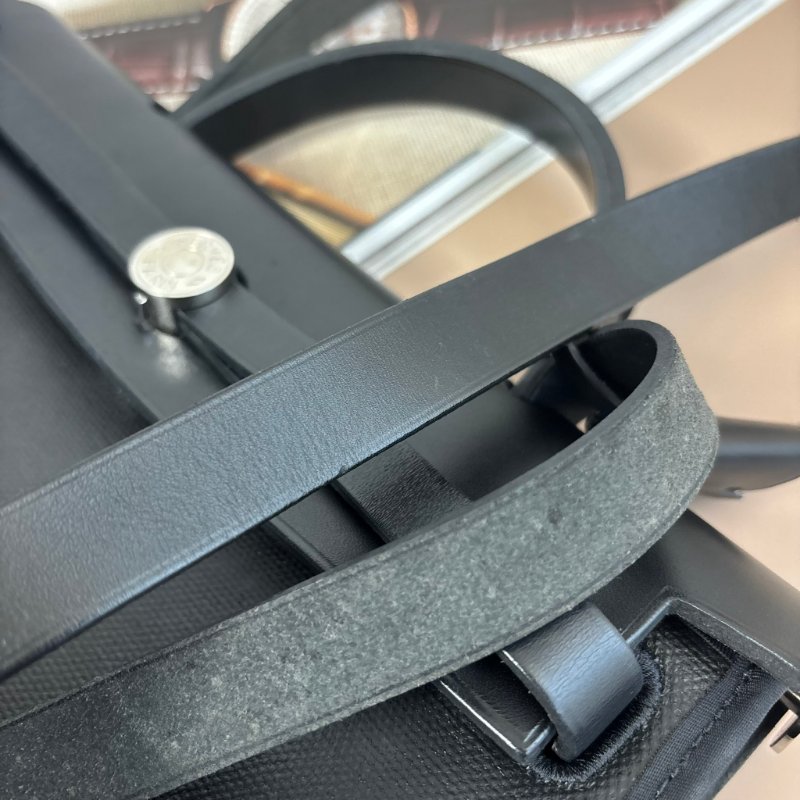 ::HERMES:: C刻 黑色防水帆布 herbag 31 手提 肩背 斜背包-44