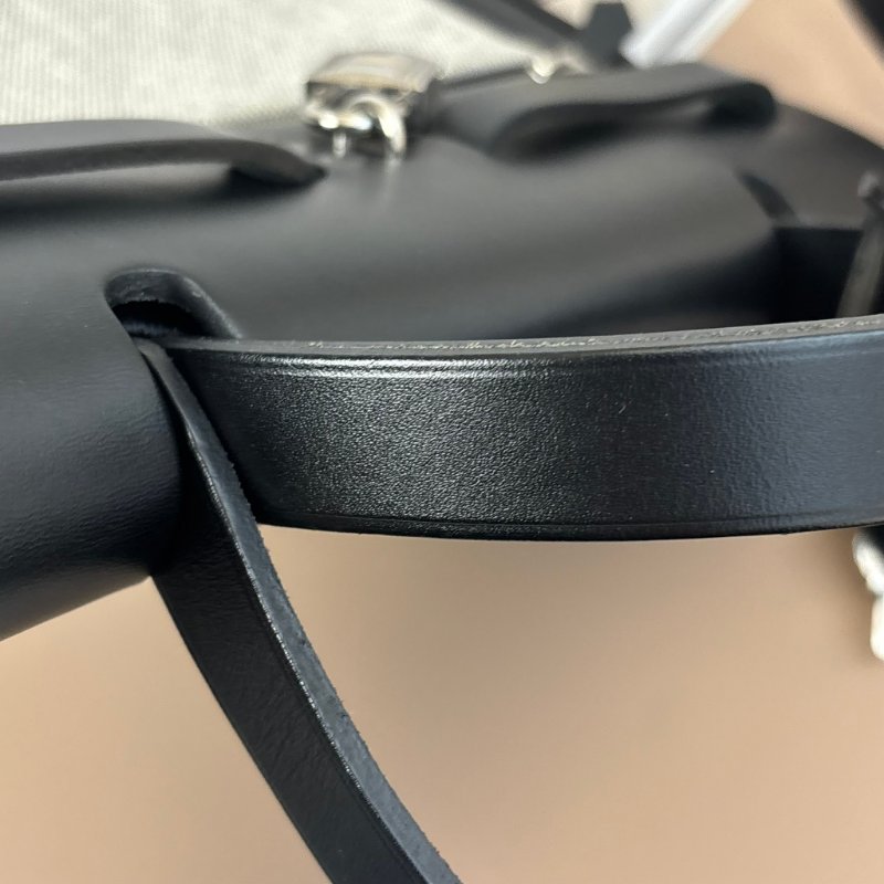 ::HERMES:: C刻 黑色防水帆布 herbag 31 手提 肩背 斜背包-49