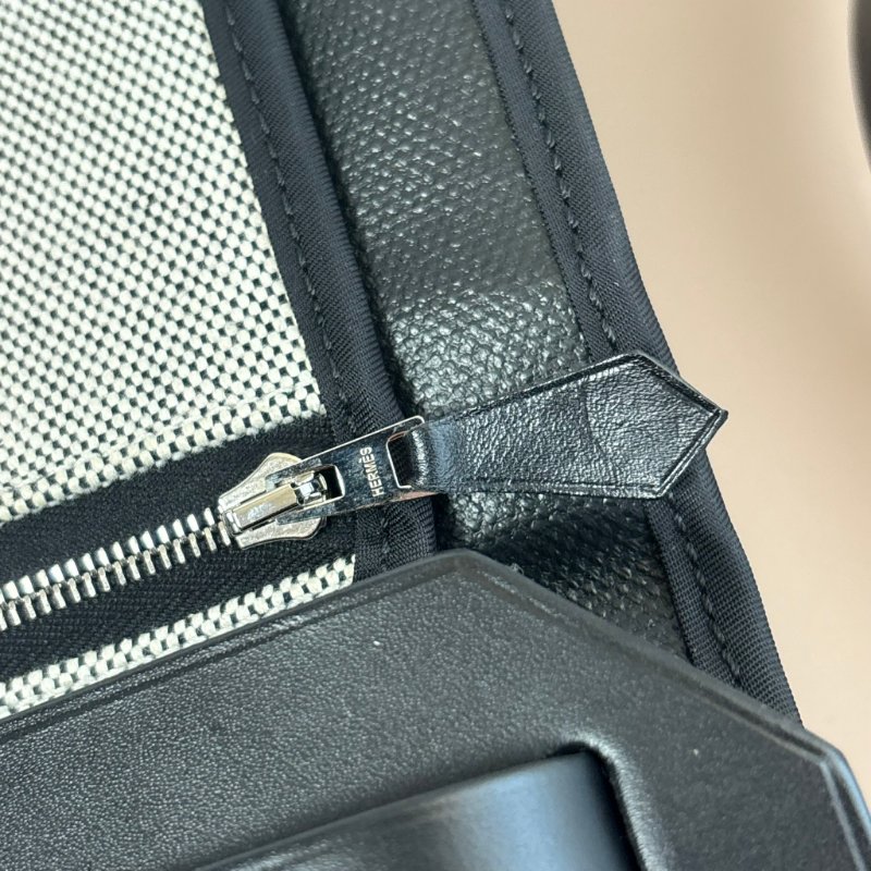 ::HERMES:: C刻 黑色防水帆布 herbag 31 手提 肩背 斜背包-53