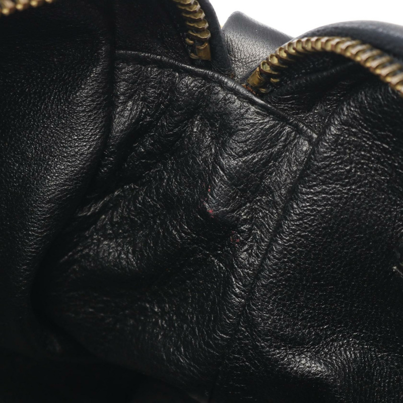 CHANEL 菱格紋鏈條單肩包 小羊皮 綿羊皮 黑色 二手 女士 GHW-9