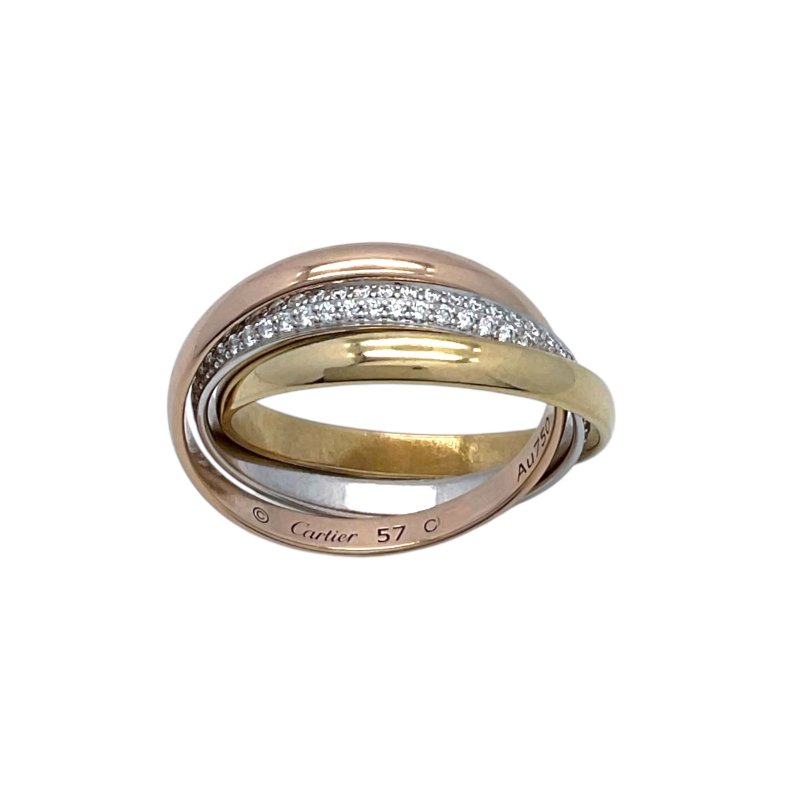Cartier 卡地亞 Trinity 18K 鑽石 戒指-1