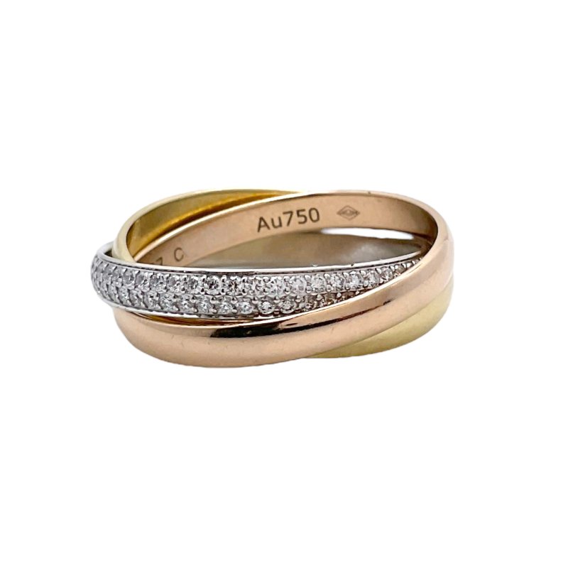 Cartier 卡地亞 Trinity 18K 鑽石 戒指-3