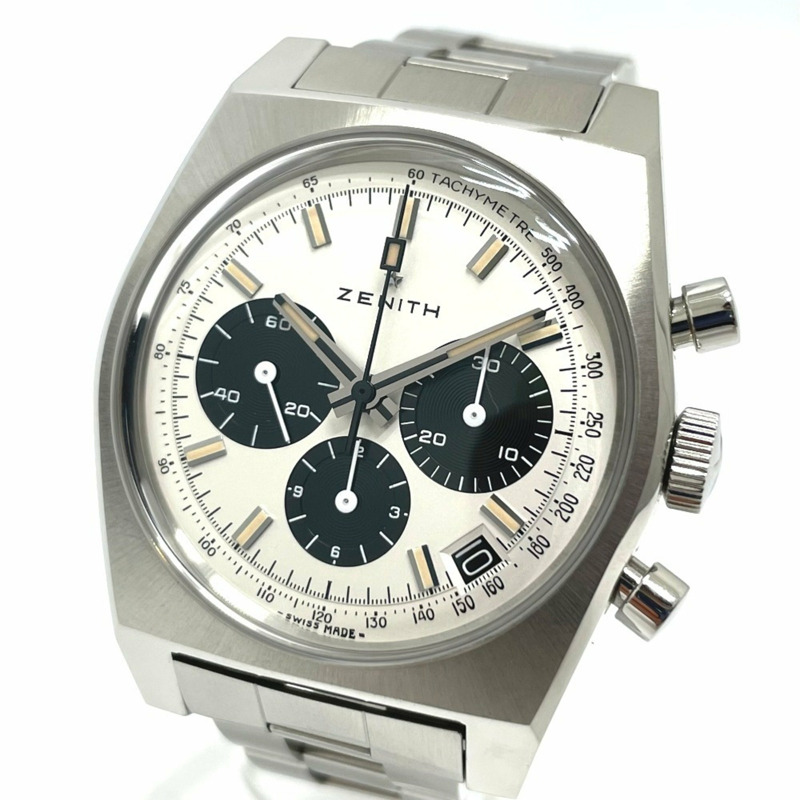 ZENITH 3.L384.400 魯邦三世第二版日本限量 200 枚 Revival A384 Chronomaster 手錶不銹鋼男士銀色-0