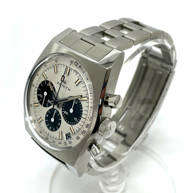 ZENITH 3.L384.400 魯邦三世第二版日本限量 200 枚 Revival A384 Chronomaster 手錶不銹鋼男士銀色-3