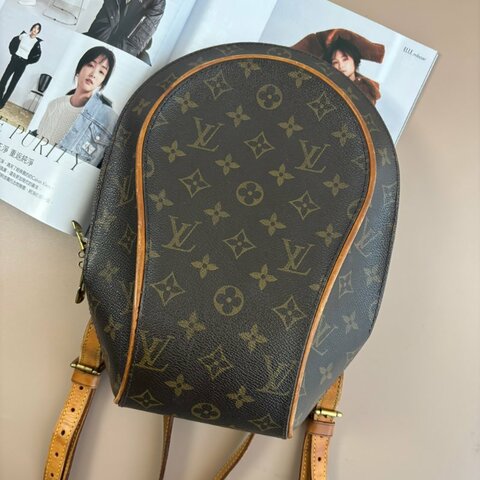 ::LOUIS VUITTON:: LV M51125 經典花紋橢圓形貝殼手提雙肩後背包
