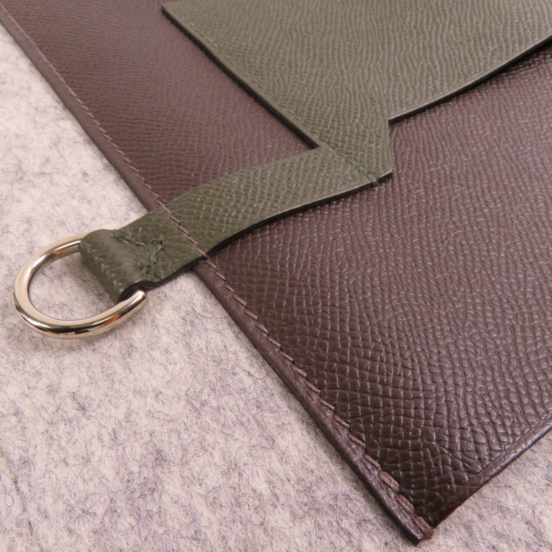 HERMES 【激減優惠】羊毛/Epsom皮革TooDoo 37手拿包-8