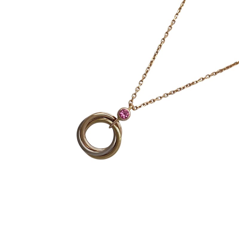 Cartier 卡地亞 Trinity 18K 粉紅色尖晶石 項鏈-0