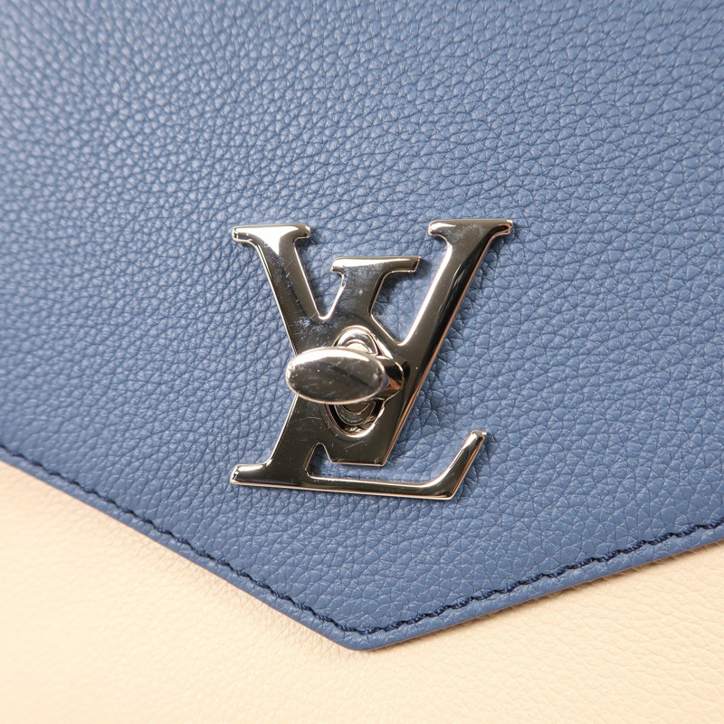 LOUIS VUITTON 牛皮皮革My Lockme銀扣手挽肩背兩用袋-9