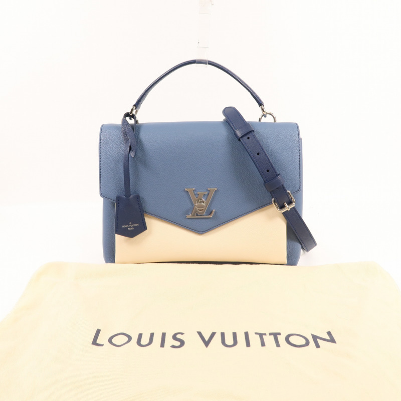 LOUIS VUITTON 牛皮皮革My Lockme銀扣手挽肩背兩用袋-13