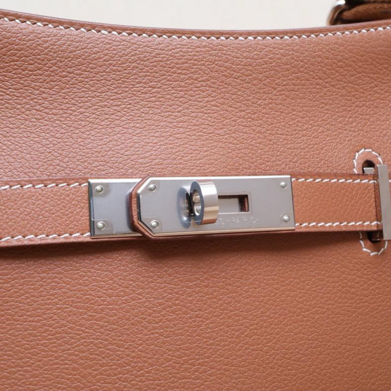 HERMES(愛馬仕) Jypsiere 吉普賽 mini 37金棕色 EC皮 B刻 銀扣-5