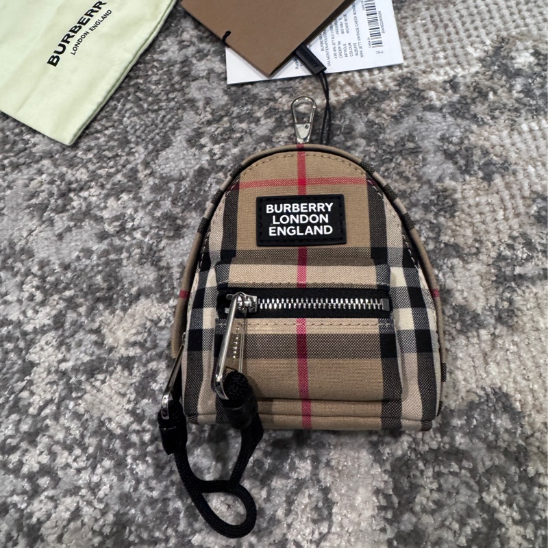全新未使用*BURBERRY經典格紋 多功能小包包 鑰匙包/零錢包/腰包/吊飾 自用送禮兩相宜-5