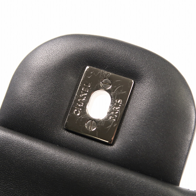 CHANEL 漆皮皮革Large Classic銀扣鏈帶肩背袋-21