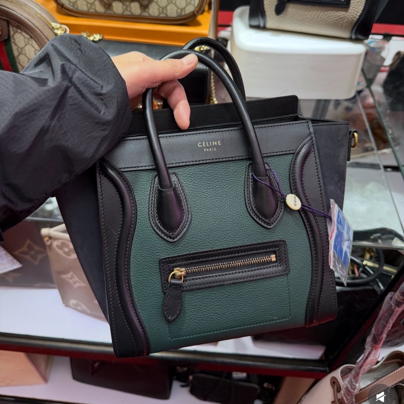 Celine Nano Luggage Lizard 拼接笑臉蜥蜴包-4