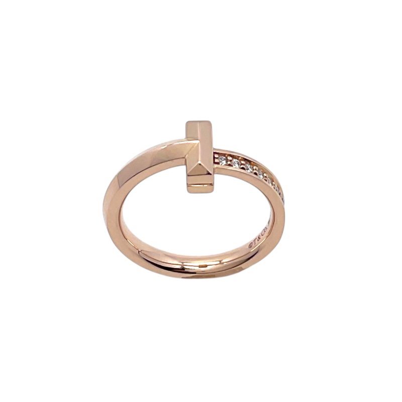 Tiffany & Co. 蒂芙尼 Tiffany T 18K 玫瑰金 鑽石 戒指-1