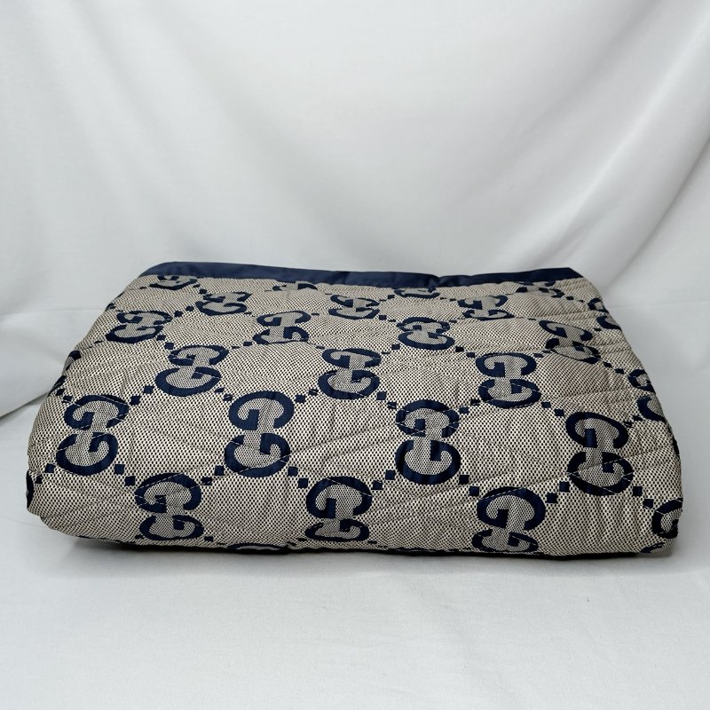 GUCCI 全新雙面GG棉質單人蓋毯-1
