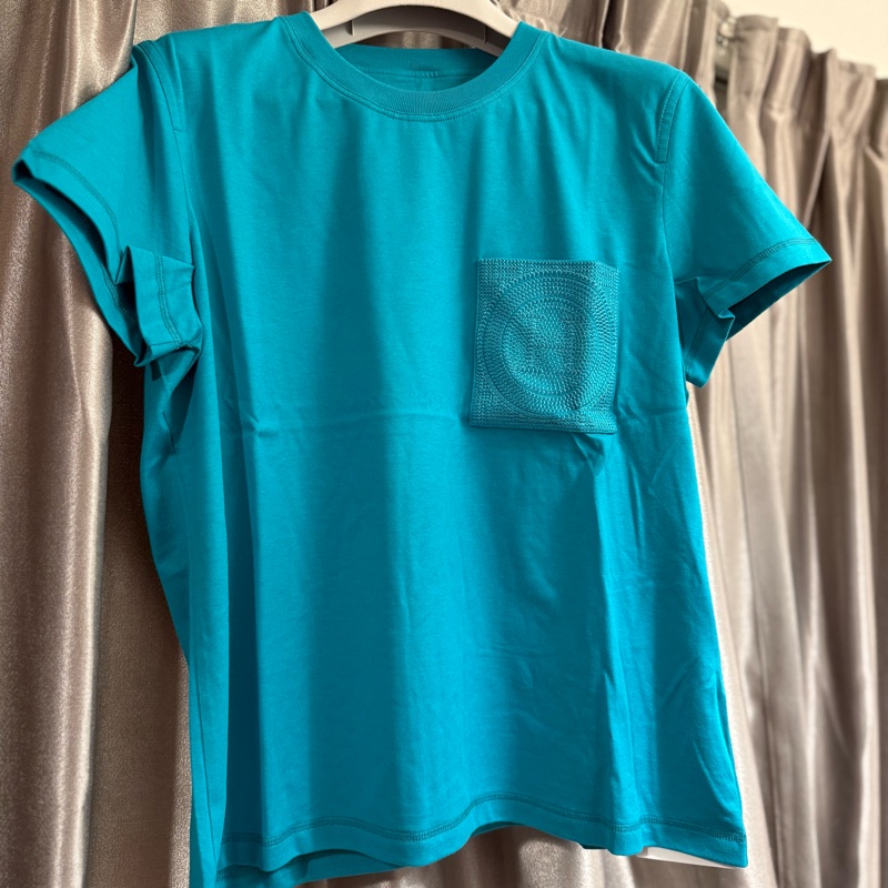 Hermes經典女裝短袖口袋T恤-0