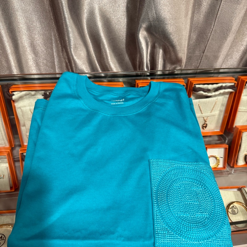 Hermes經典女裝短袖口袋T恤-4