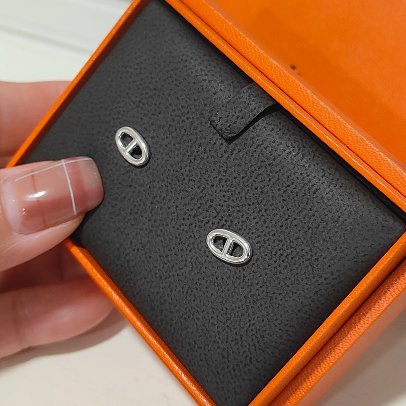 Hermes 豬鼻小 925純銀耳環-1