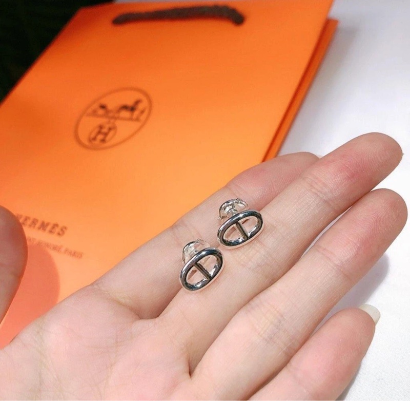 Hermes 豬鼻小 925純銀耳環-4