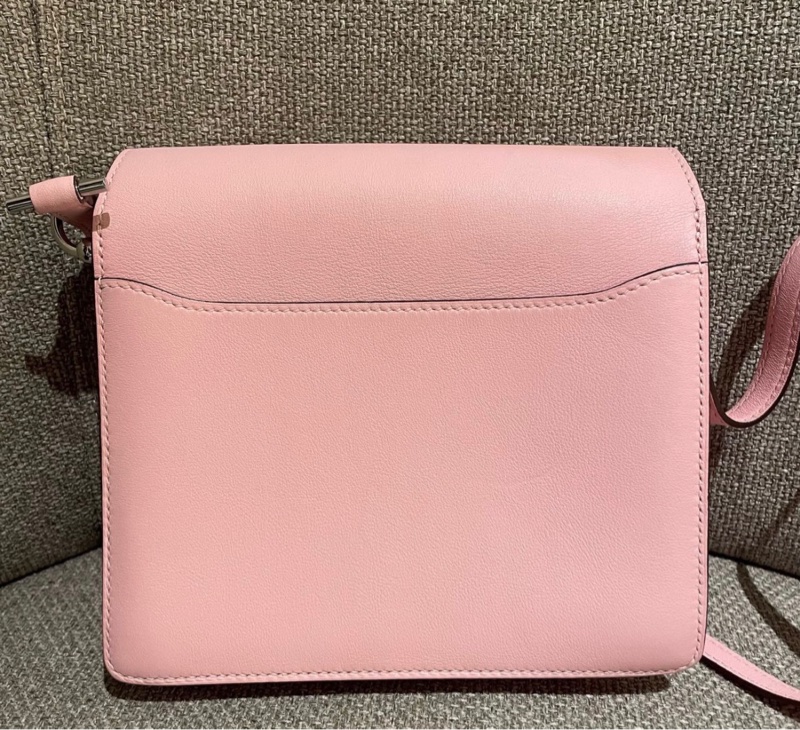 Hermes愛馬仕💓豬鼻子mini roulis19 3Q櫻花粉 銀扣 Z刻-1