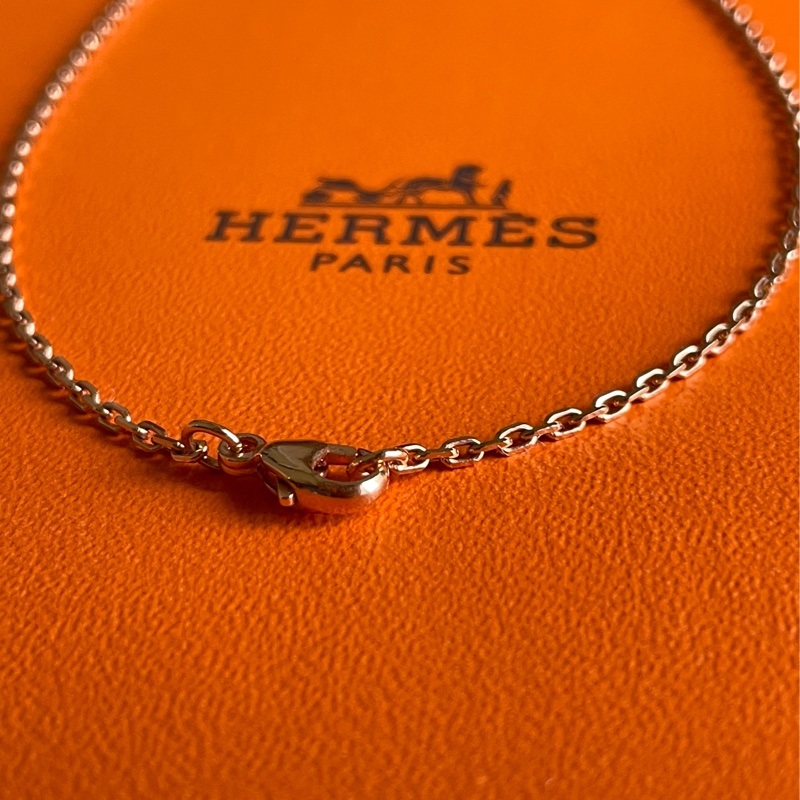 Hermes 愛馬仕 Mini Pop H項鍊💕玫瑰金×白色 全新全配-6