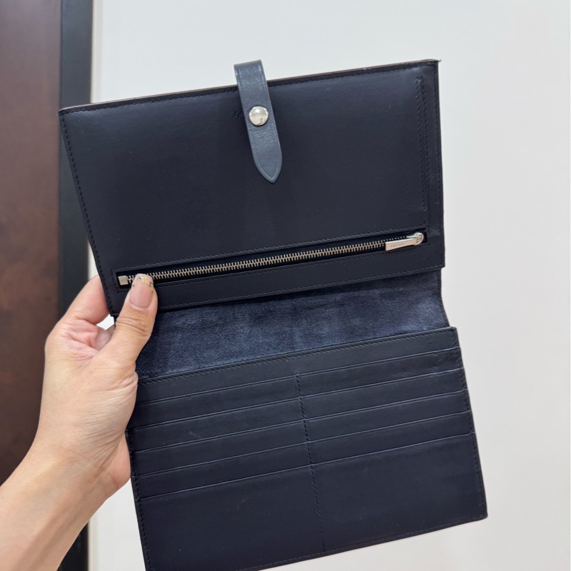 CELINE 藍紫色 蜥蜴皮 woc 長夾 皮夾 錢包 錢夾 卡夾 卡包 信用卡夾 斜背包 肩背包 手提包-10