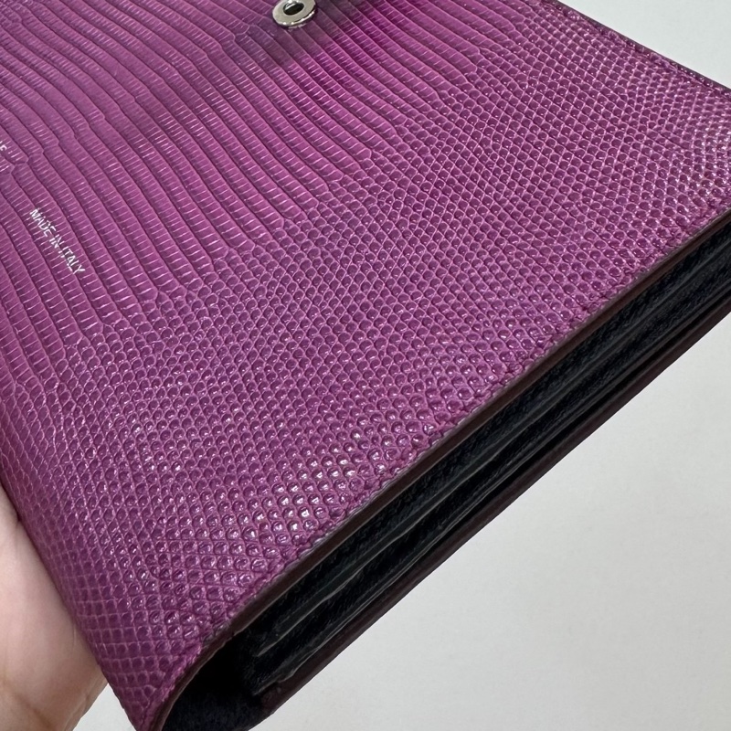 CELINE 藍紫色 蜥蜴皮 woc 長夾 皮夾 錢包 錢夾 卡夾 卡包 信用卡夾 斜背包 肩背包 手提包-16