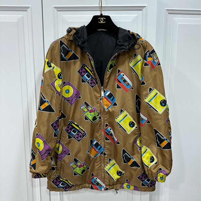 PRADA 黑色 電子系列 雙面穿 風衣外套 夾克 防風外套-9