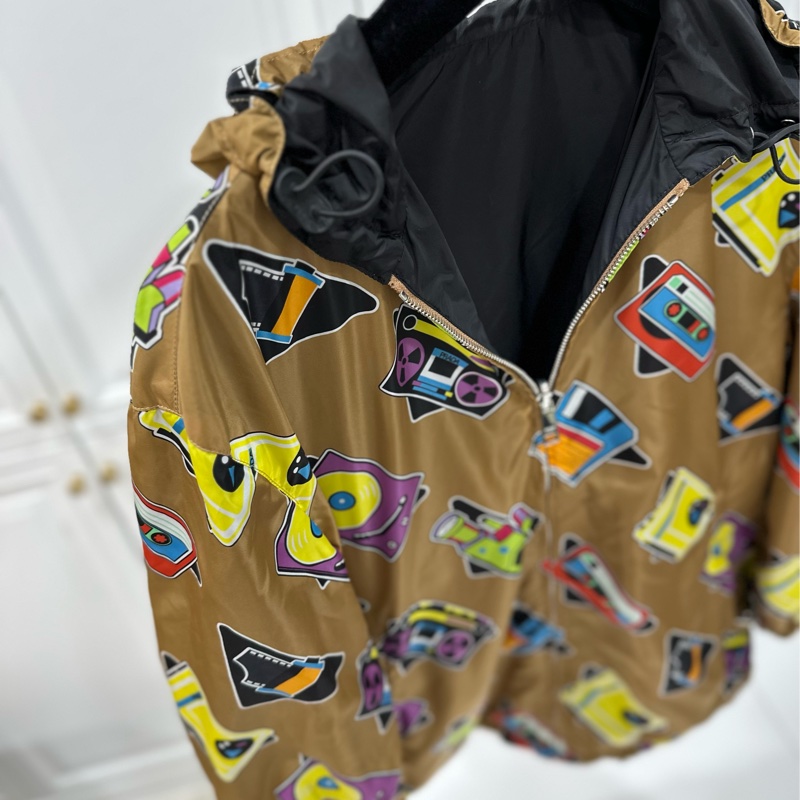 PRADA 黑色 電子系列 雙面穿 風衣外套 夾克 防風外套-11