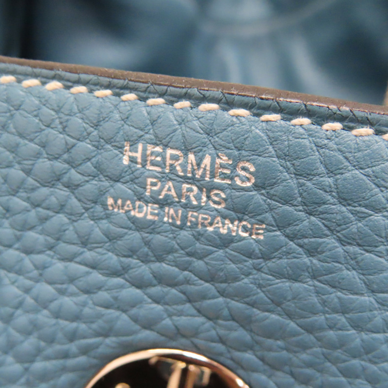 藍色 Taurillon牛皮 Lindy 34 肩背包 口L刻 銀扣【HERMES 愛馬仕】-6
