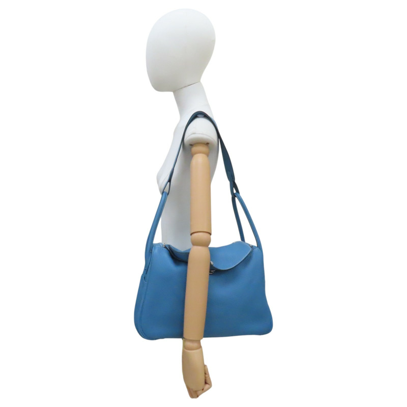 藍色 Taurillon牛皮 Lindy 34 肩背包 口L刻 銀扣【HERMES 愛馬仕】-8