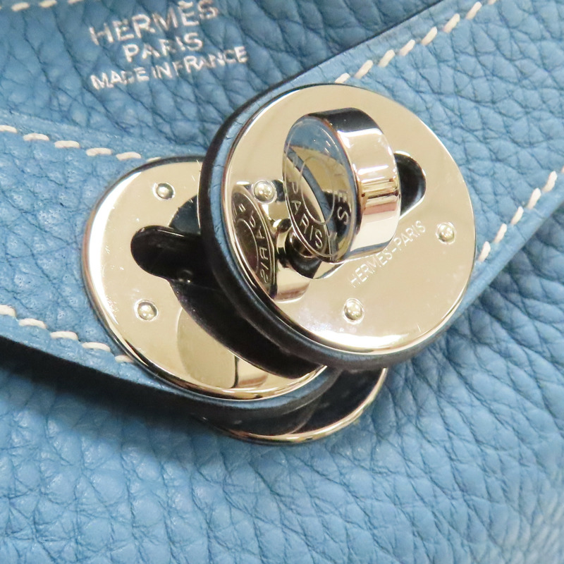 藍色 Taurillon牛皮 Lindy 34 肩背包 口L刻 銀扣【HERMES 愛馬仕】-15