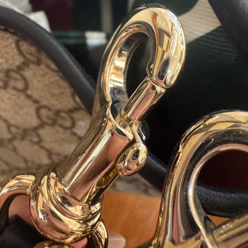 Gucci PVC黑邊手提斜背水桶包-20