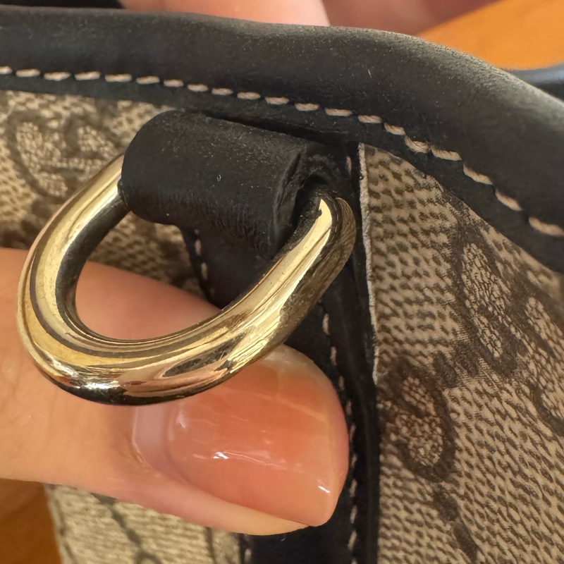 Gucci PVC黑邊手提斜背水桶包-23