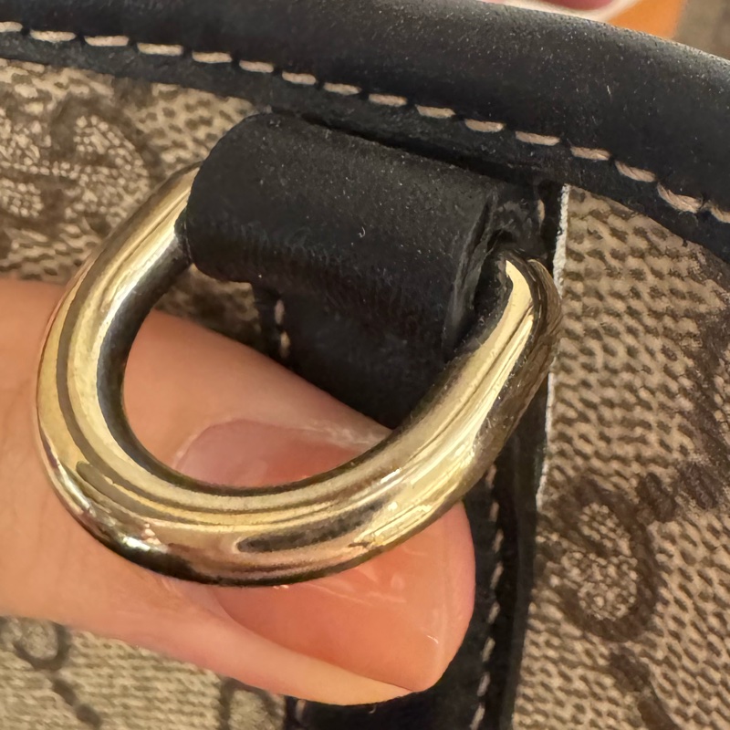 Gucci PVC黑邊手提斜背水桶包-24