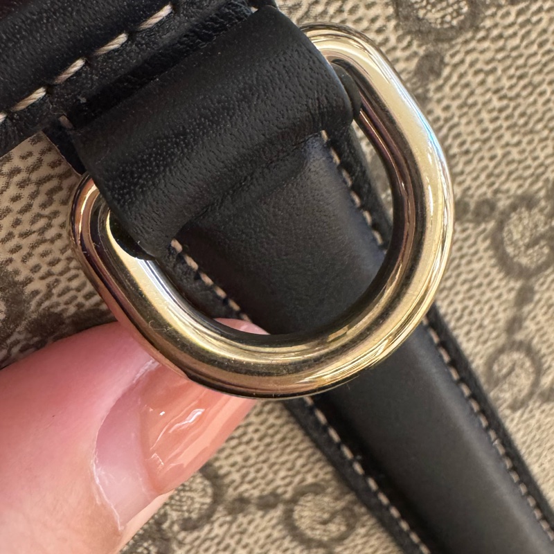 Gucci PVC黑邊手提斜背水桶包-25