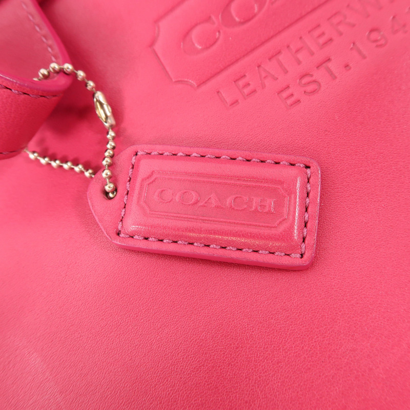 COACH 牛皮皮革Handbag銀扣手挽袋-7