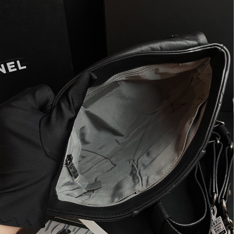 Chanel · 稀有黑銀熔岩鏈條雲朵包 機場包 2Way-8